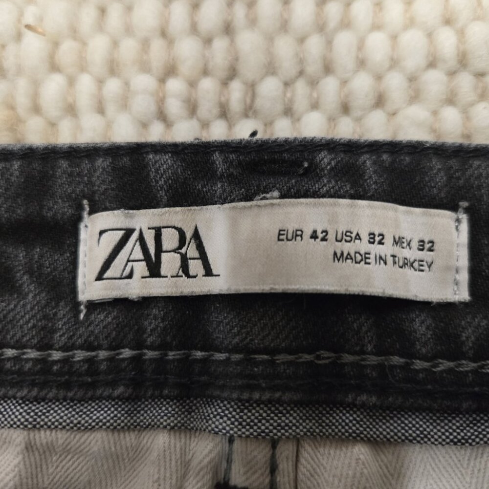 STYLISH BLACK DENIM JEANS BY ZARA 32x26 GREAT CONDITION - Picture 6 of 6